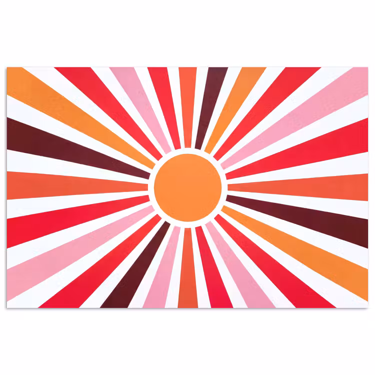 Poster - Zon - Stralen - Abstract - Kleurrijk — 1