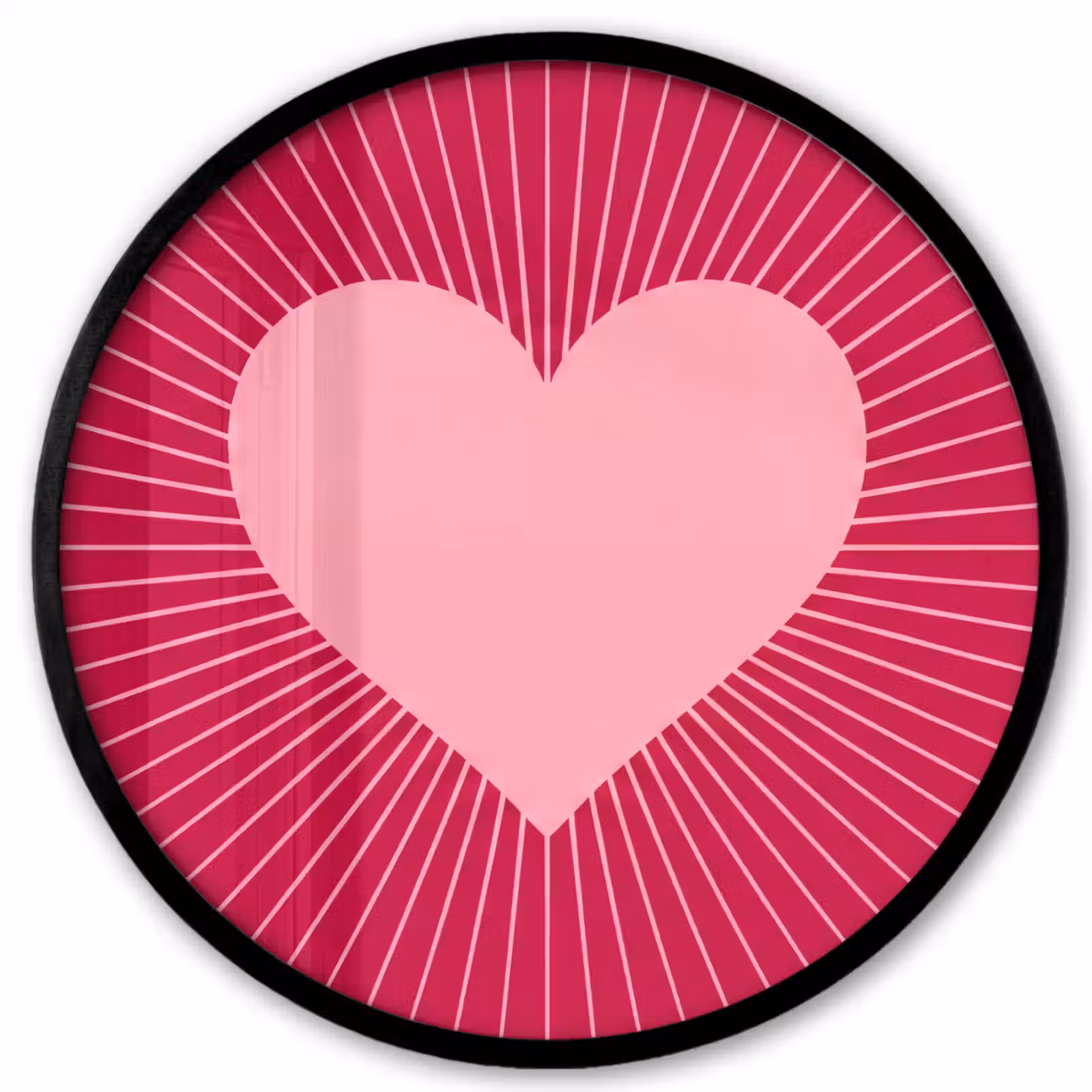 Ronde fotolijst - Hart - Stralen - Liefde - Abstract - Roze — 1