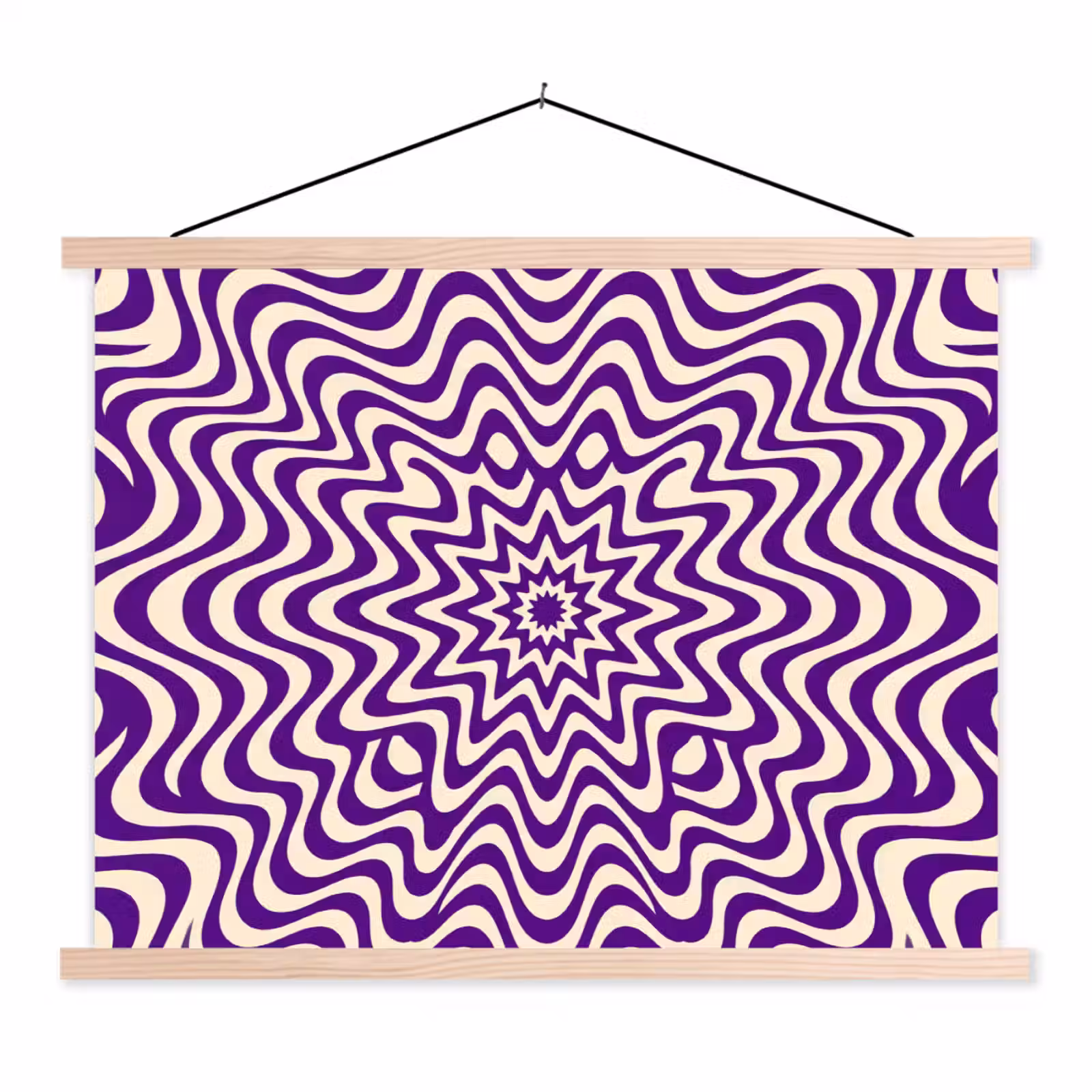 Schoolplaat - Abstract - Golven - Optisch - Modern - Paars — 1
