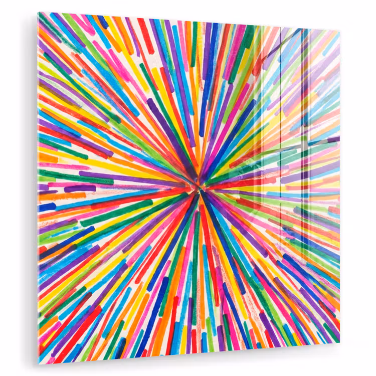 Glas schilderij - Lijnen - Kleurrijk - Abstract — 1