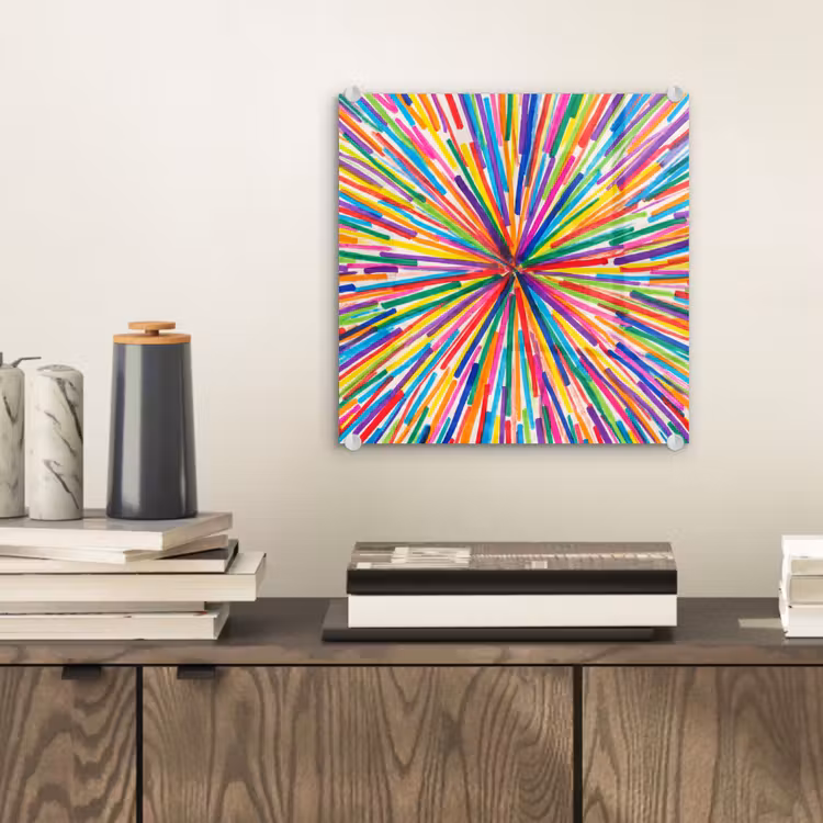 Glas schilderij - Lijnen - Kleurrijk - Abstract — 2