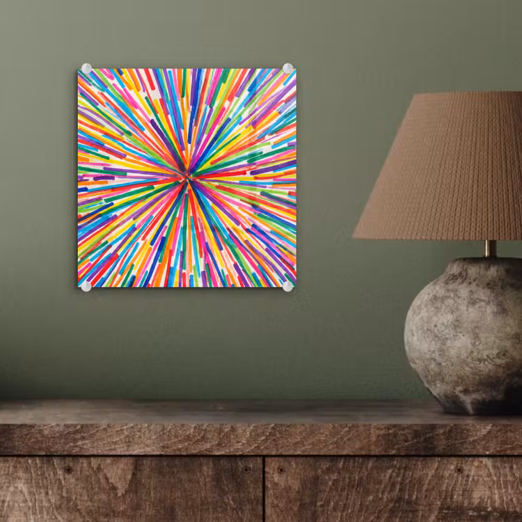 Glas schilderij - Lijnen - Kleurrijk - Abstract — 4
