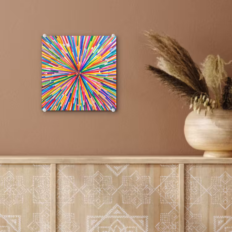 Glas schilderij - Lijnen - Kleurrijk - Abstract — 6