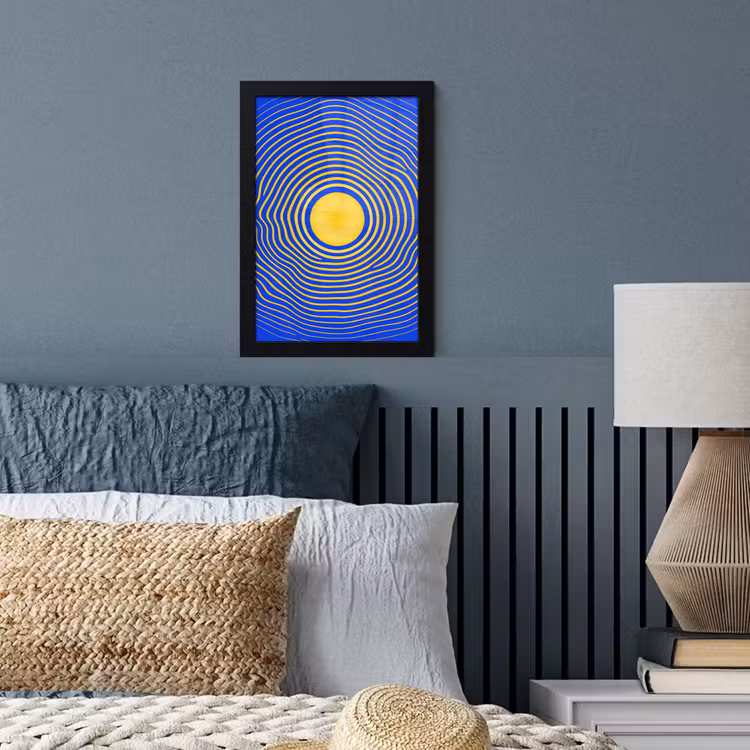 Poster met lijst - Abstract patroon - Blauw — 4