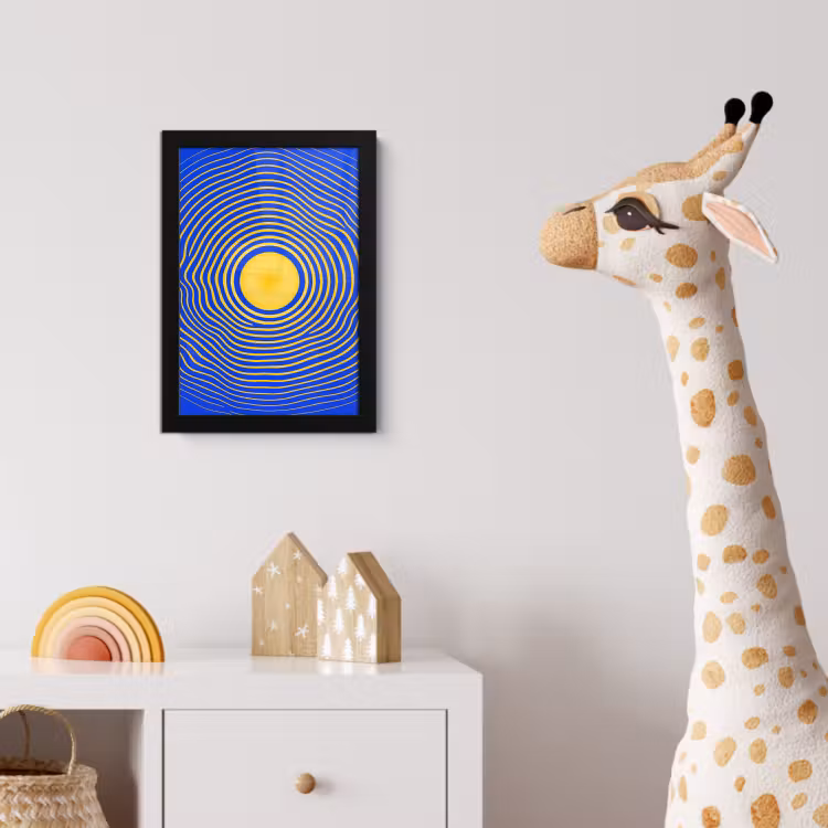 Poster met lijst - Abstract patroon - Blauw — 5