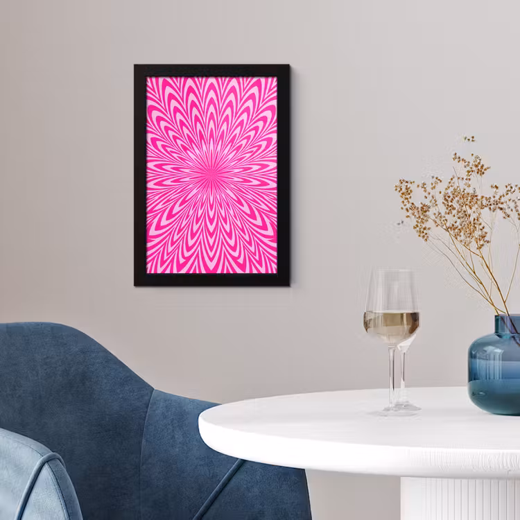 Poster met lijst - Patroon - Optisch - Roze — 2