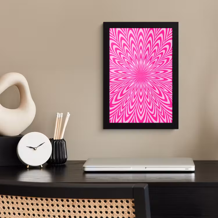 Poster met lijst - Patroon - Optisch - Roze — 3