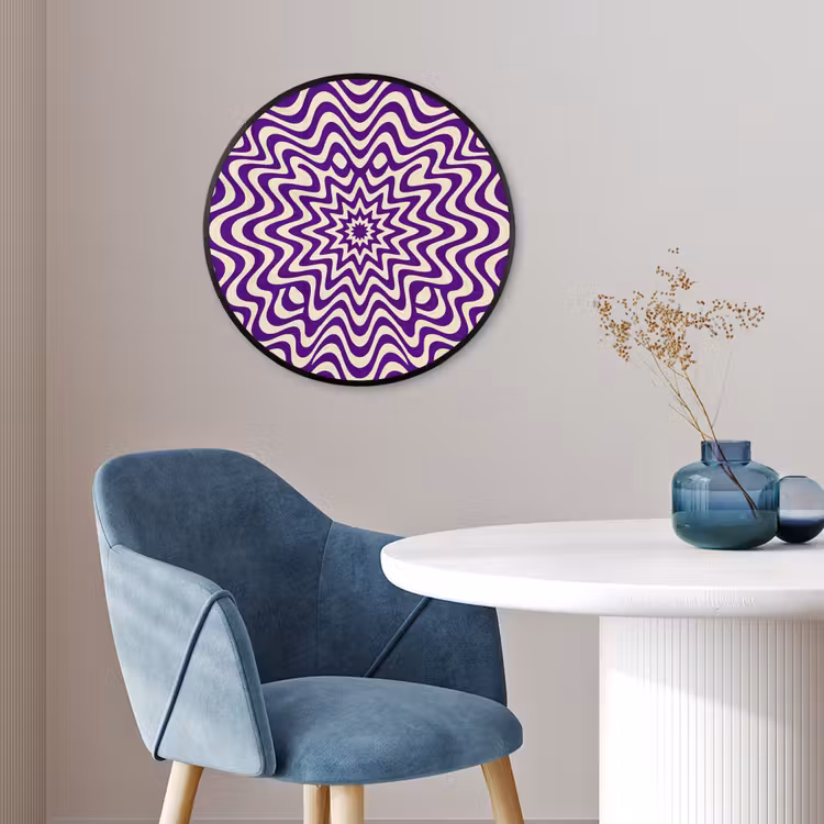 Ronde fotolijst - Abstract - Golven - Optisch - Modern - Paars — 4