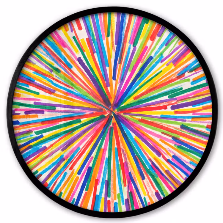 Ronde fotolijst - Lijnen - Kleurrijk - Abstract — 1