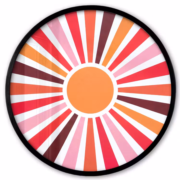 Ronde fotolijst - Zon - Stralen - Abstract - Kleurrijk — 1