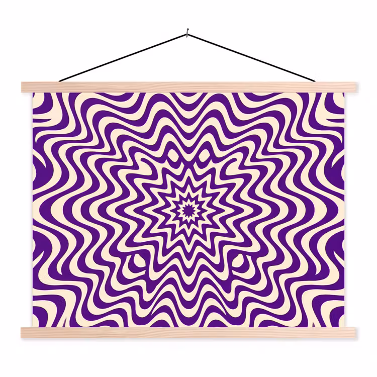 Schoolplaat - Abstract - Golven - Optisch - Modern - Paars — 1