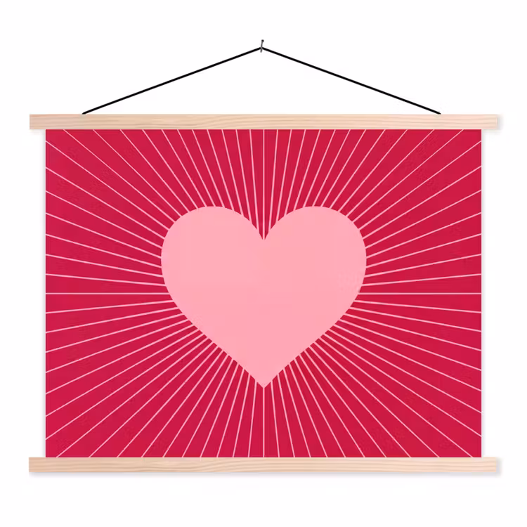 Schoolplaat - Hart - Stralen - Liefde - Abstract - Roze — 1