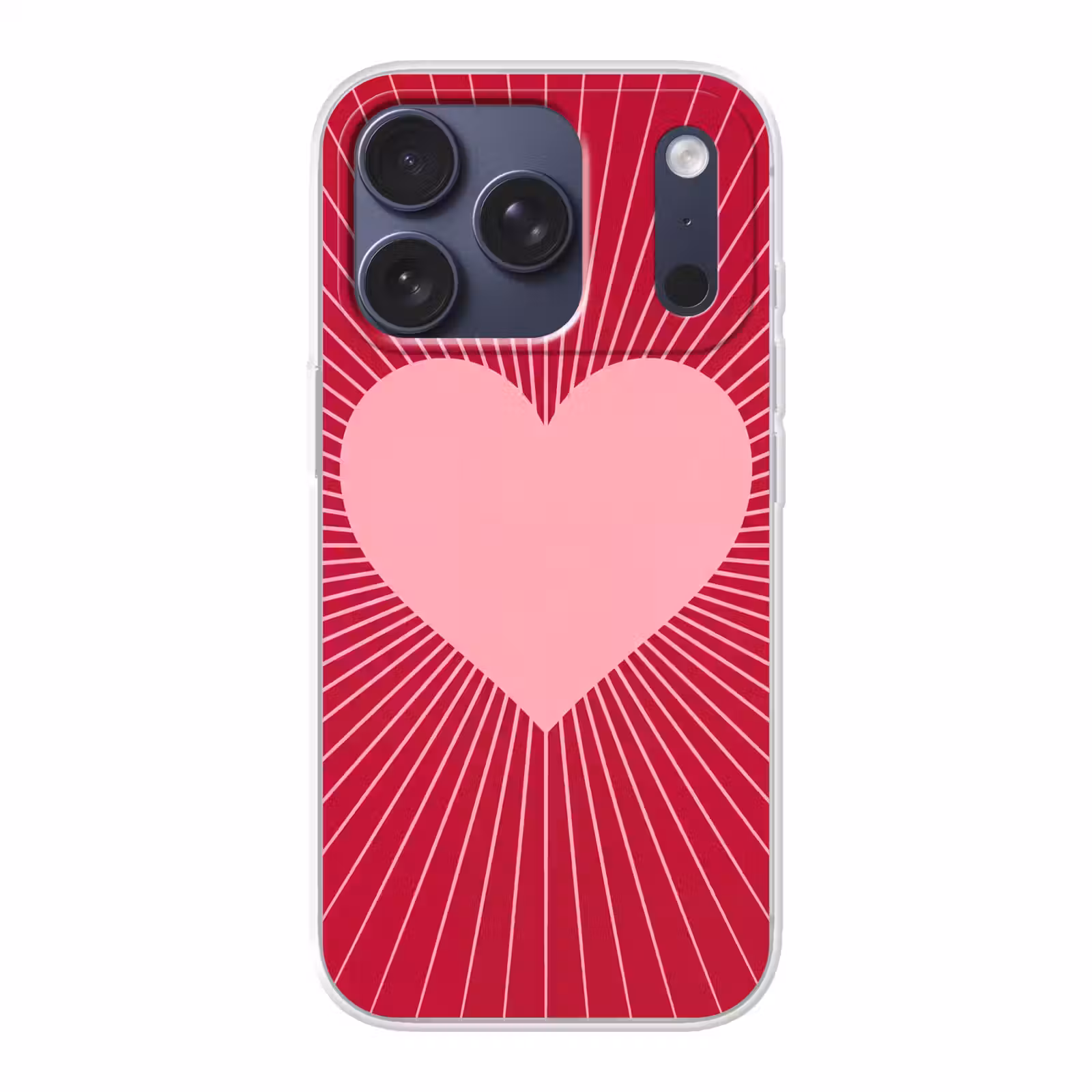 Telefoonhoesje - Hart - Stralen - Liefde - Abstract - Roze — 1
