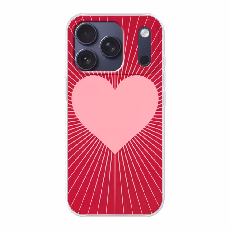 Telefoonhoesje - Hart - Stralen - Liefde - Abstract - Roze — 1