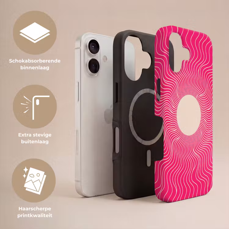 Telefoonhoesje Toughcase - Abstract - Patroon - Roze — 3