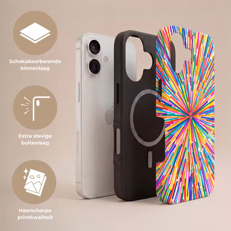 Telefoonhoesje Toughcase - Lijnen - Kleurrijk - Abstract — 3