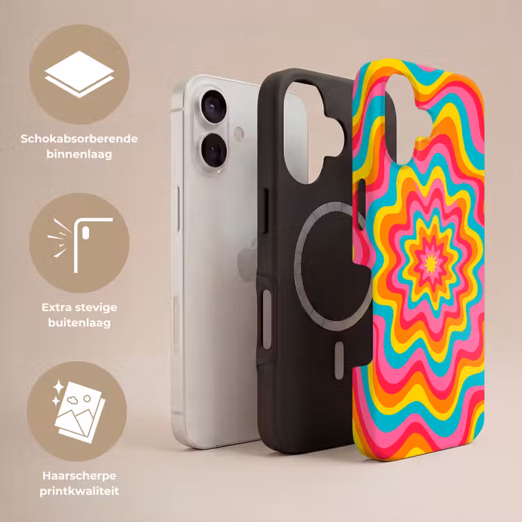 Telefoonhoesje Toughcase - Patroon - Golvend - Kleurrijk — 3