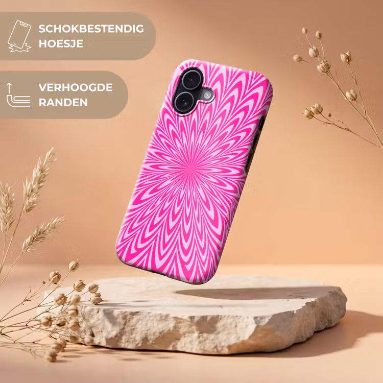 Telefoonhoesje Toughcase - Patroon - Optisch - Roze — 5