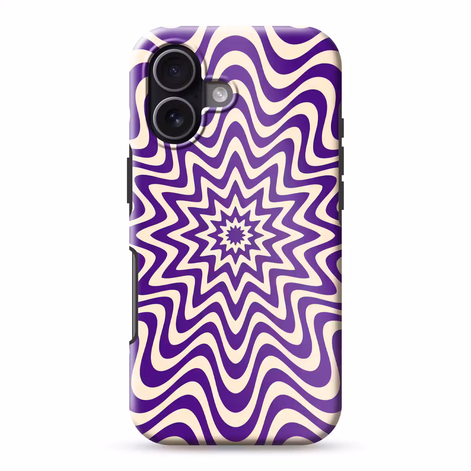 Telefoonhoesje Toughcase - Abstract - Golven - Optisch - Modern - Paars — 1