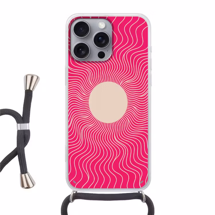 Telefoonhoesje met koord - Abstract - Patroon - Roze — 1