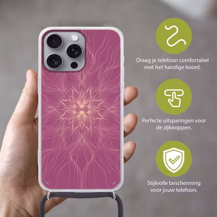 Telefoonhoesje met koord - Lijnen - Patroon - Abstract — 4