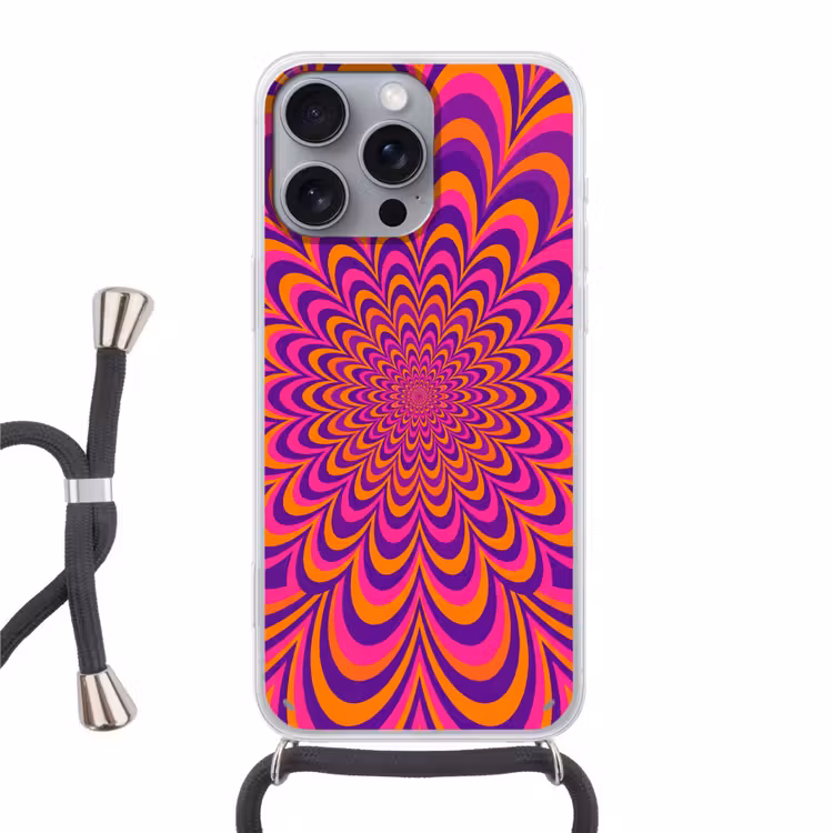 Telefoonhoesje met koord - Patroon - Optisch - Kleurrijk — 1