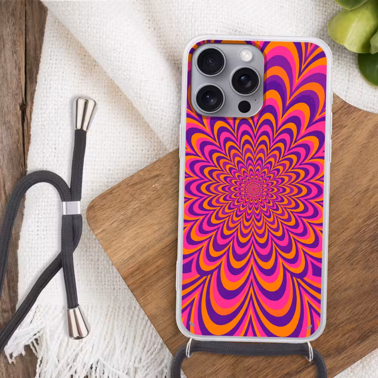 Telefoonhoesje met koord - Patroon - Optisch - Kleurrijk — 3