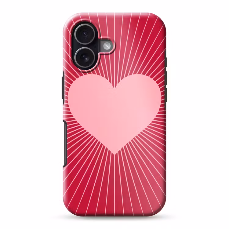 Telefoonhoesje Toughcase - Hart - Stralen - Liefde - Abstract - Roze — 1