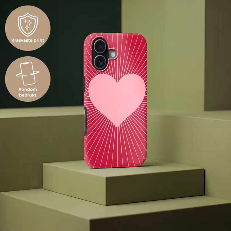 Telefoonhoesje Toughcase - Hart - Stralen - Liefde - Abstract - Roze — 7