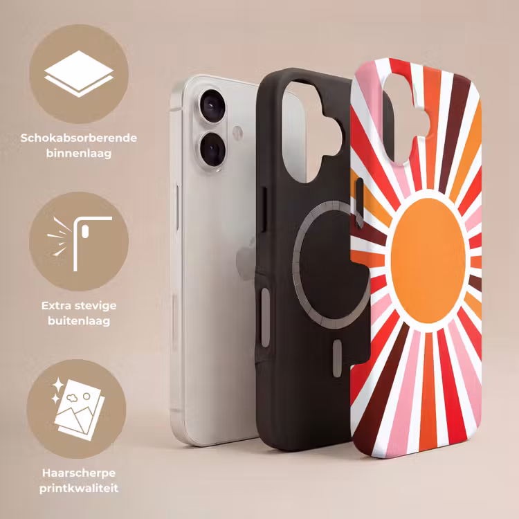 Telefoonhoesje Toughcase - Zon - Stralen - Abstract - Kleurrijk — 3