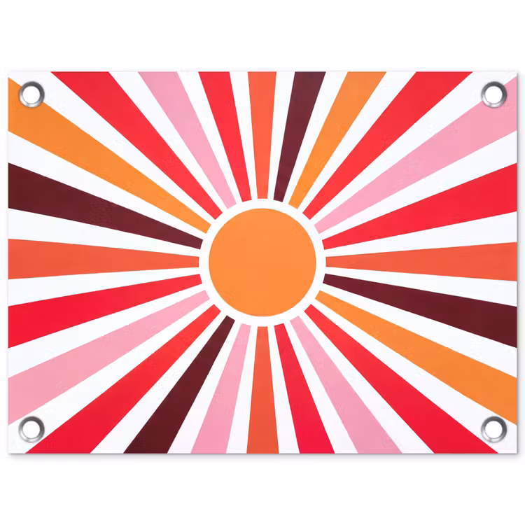 Tuinposter - Zon - Stralen - Abstract - Kleurrijk — 1