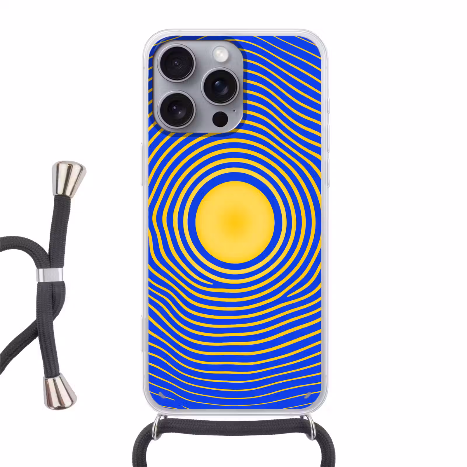 Telefoonhoesje met koord - Abstract patroon - Blauw — 1