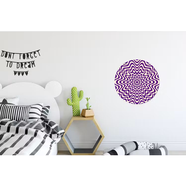 Muurcirkel aluminium - Abstract - Golven - Optisch - Modern - Paars — 5