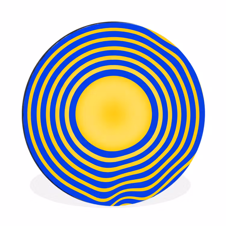 Muurcirkel aluminium - Abstract patroon - Blauw — 1