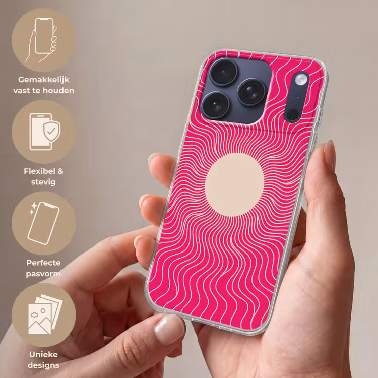 Telefoonhoesje - Abstract - Patroon - Roze — 4