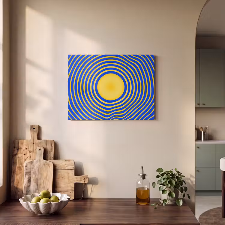 Akoestisch schilderij - Abstract patroon - Blauw — 3