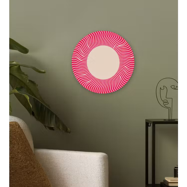 Muurcirkel glas - Abstract - Patroon - Roze — 3