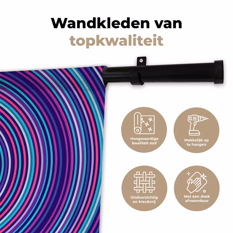 Wandkleed - Abstract - Cirkels - Kleurrijk — 3