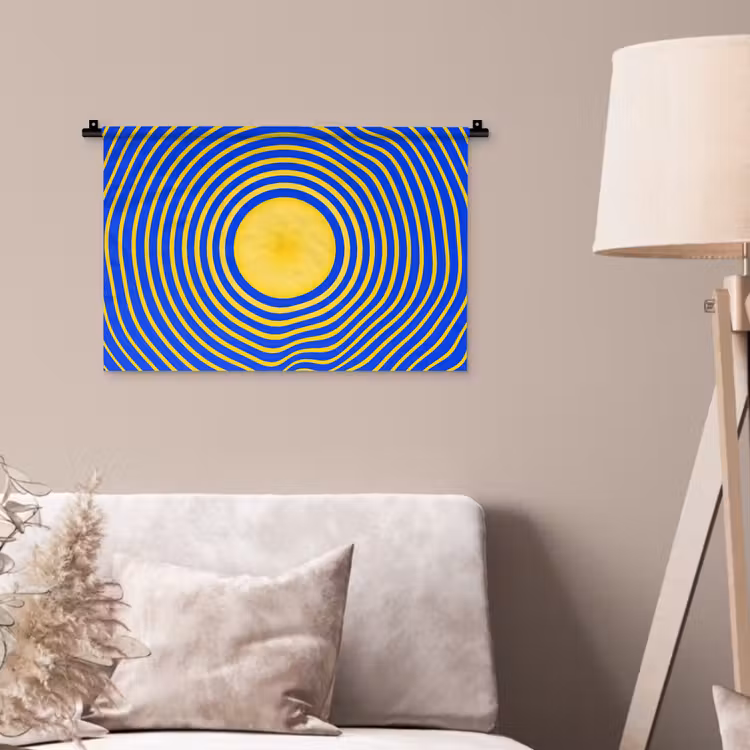 Wandkleed - Abstract patroon - Blauw — 2