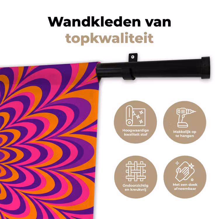 Wandkleed - Patroon - Optisch - Kleurrijk — 3
