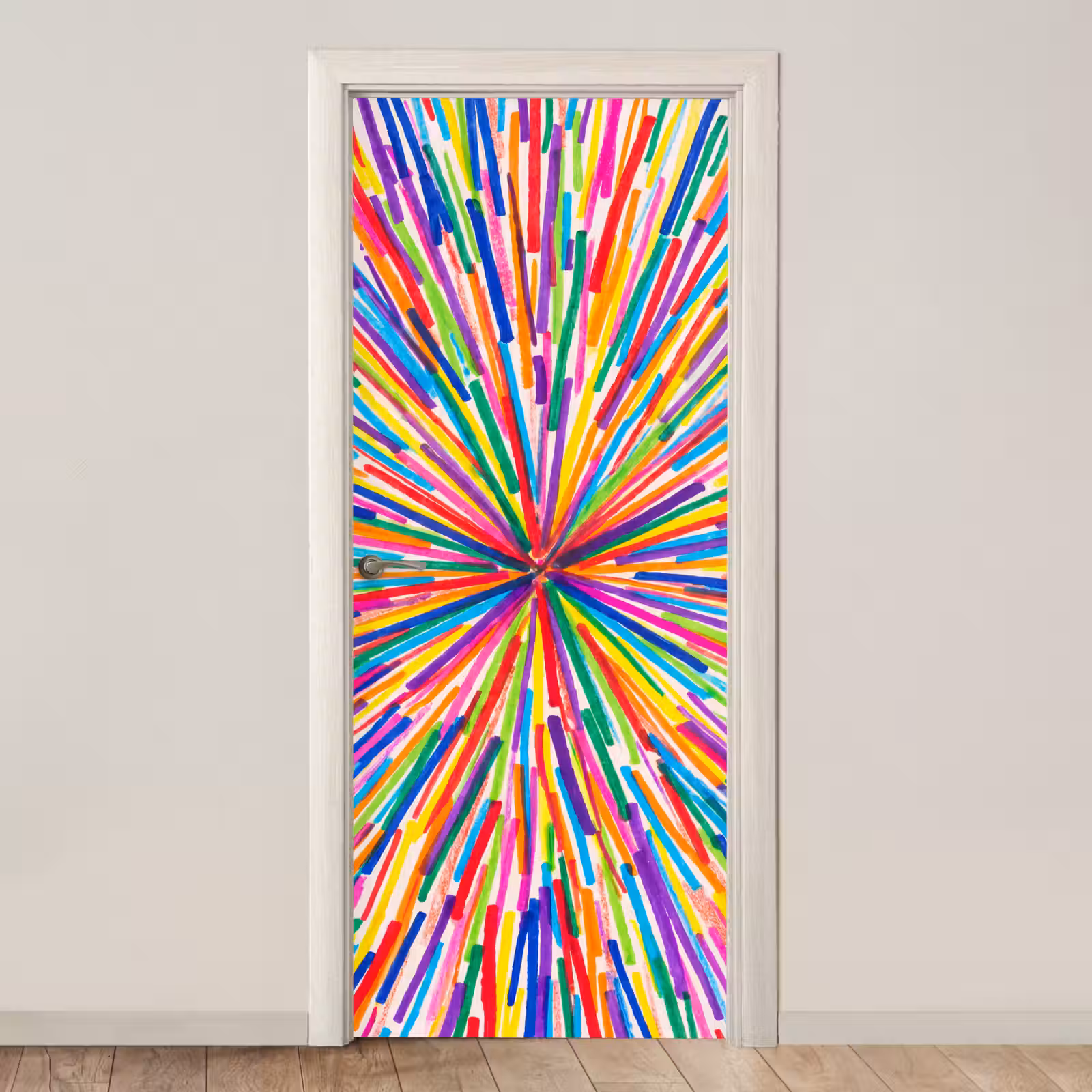 Deursticker - Lijnen - Kleurrijk - Abstract — 1