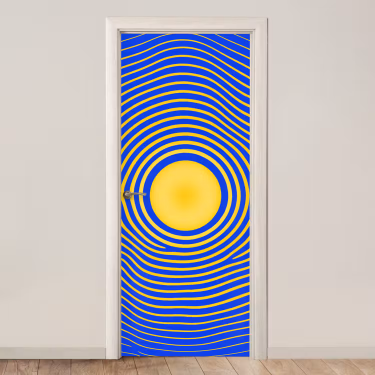 Deursticker - Abstract patroon - Blauw — 1