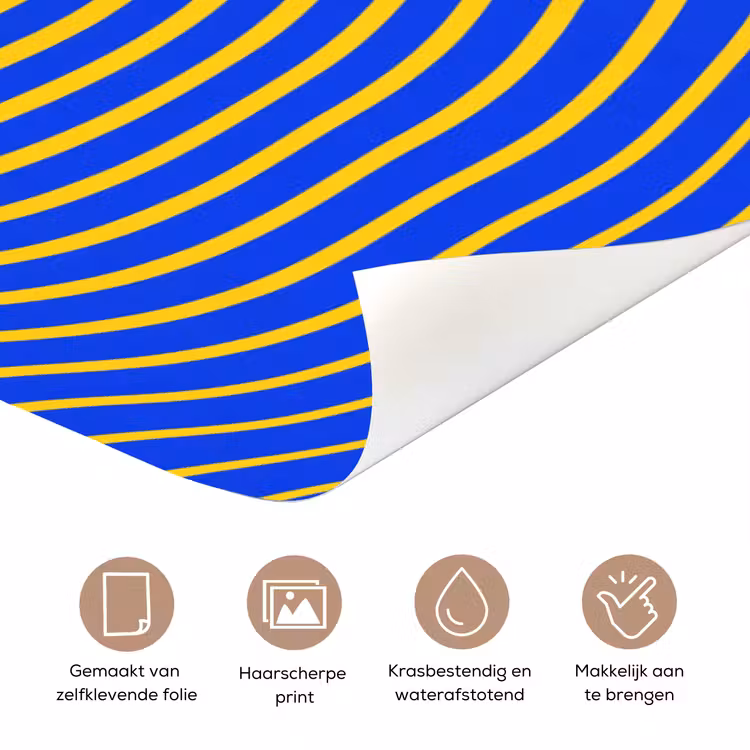 Deursticker - Abstract patroon - Blauw — 3