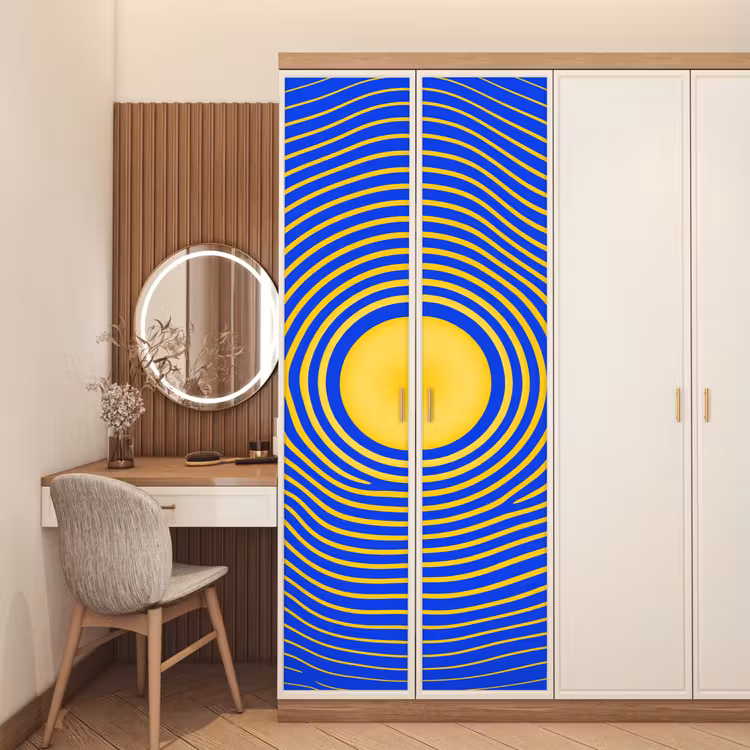 Deursticker - Abstract patroon - Blauw — 5