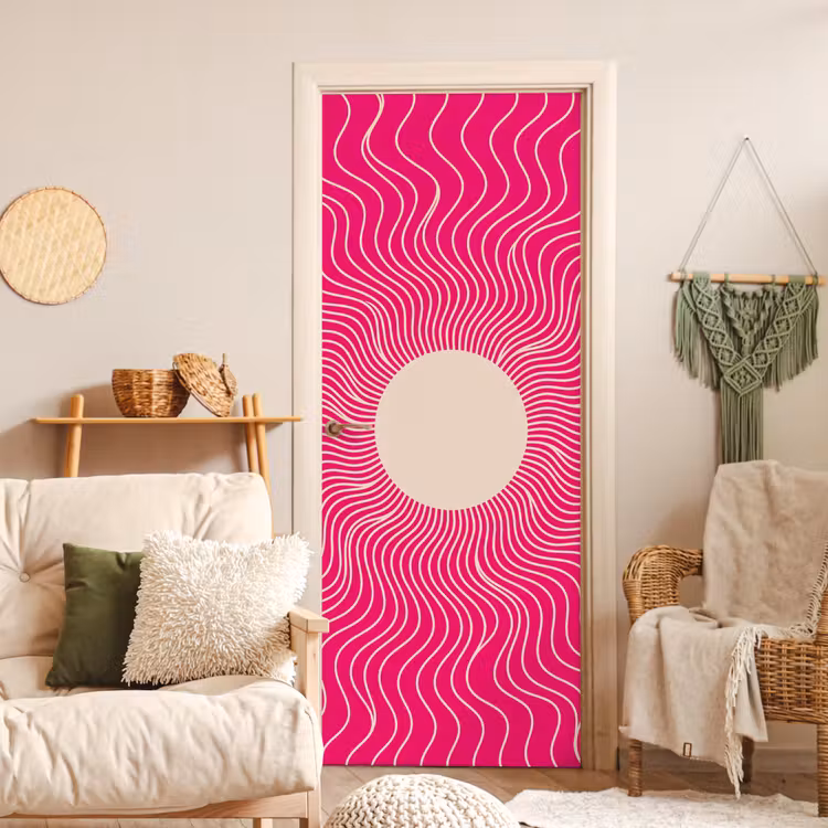 Deursticker - Abstract - Patroon - Roze — 4