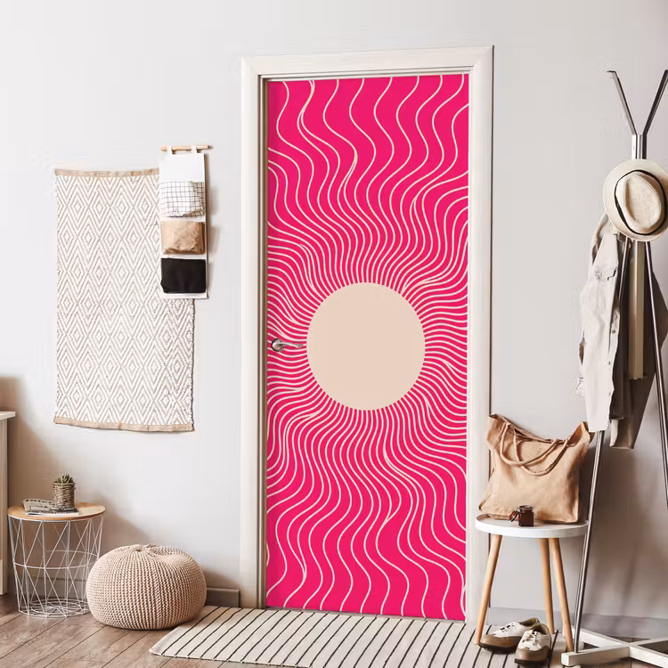 Deursticker - Abstract - Patroon - Roze — 8