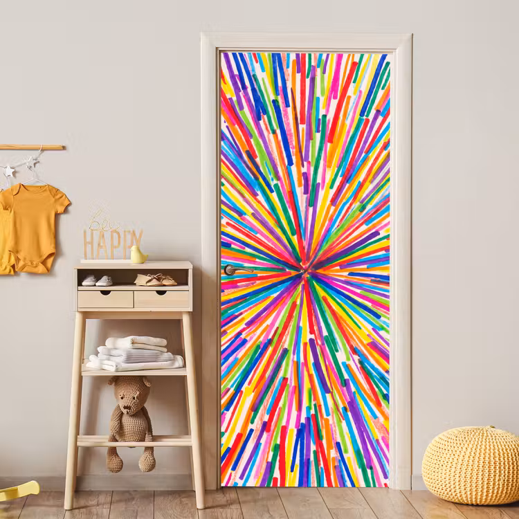 Deursticker - Lijnen - Kleurrijk - Abstract — 6