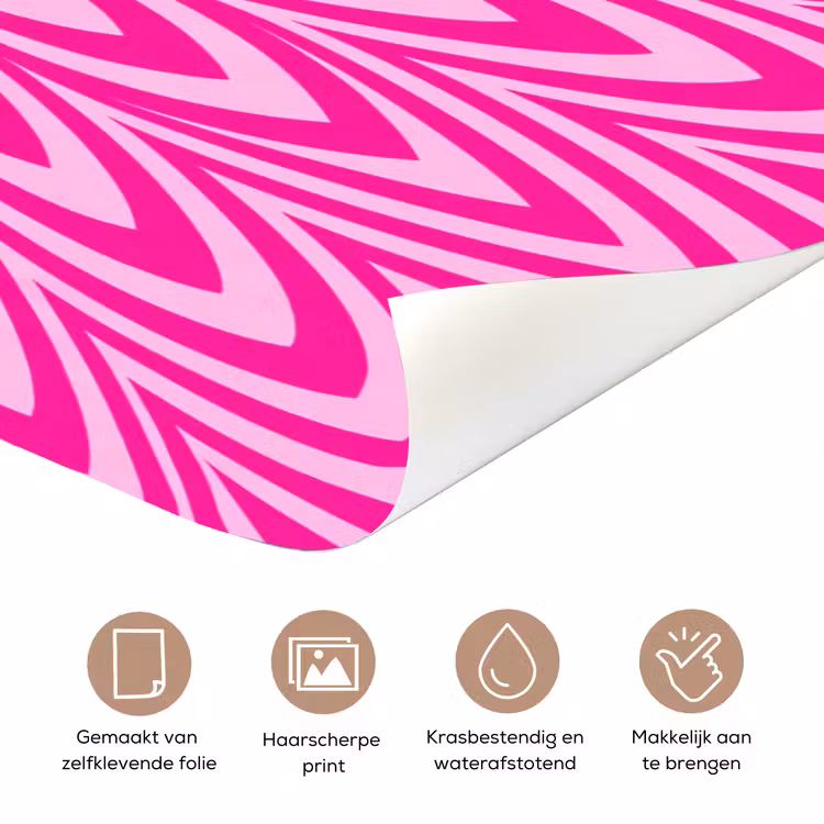 Deursticker - Patroon - Optisch - Roze — 3