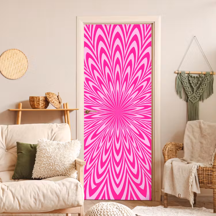 Deursticker - Patroon - Optisch - Roze — 4