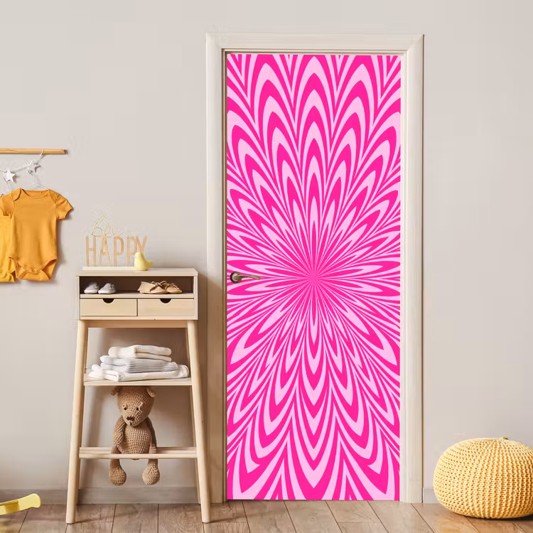 Deursticker - Patroon - Optisch - Roze — 6
